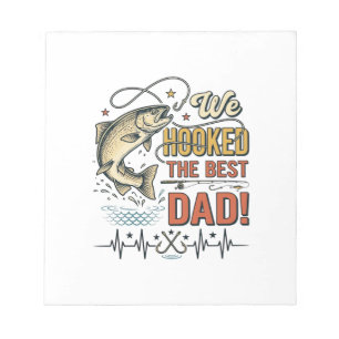Vintage Fishing Dad We Hooked the Best Dad Vector_ Notepad
