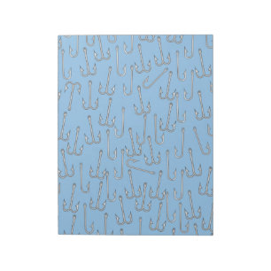 Vintage fishing hooks notepad