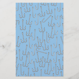 Vintage fishing hooks stationery