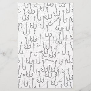 Vintage fishing hooks stationery