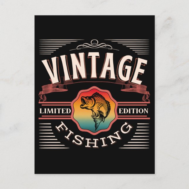 VINTAGE FISHING LIMITED EDITION  POSTCARD (Front)