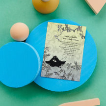 Vintage Fishing Lovers Tree Blue Yellow Wedding