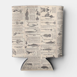 Vintage Fishing Lures: Antique 1900s Fisherman Can Cooler