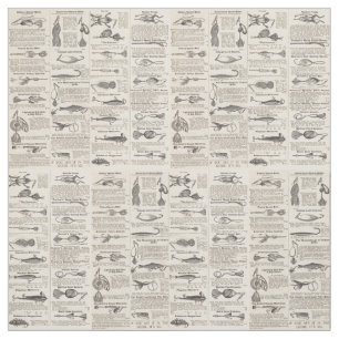Vintage Fishing Lures: Antique 1900s Fisherman Fabric