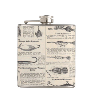 Vintage Fishing Lures: Antique 1900s Fisherman Hip Flask
