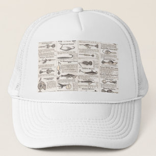 Vintage Fishing Lures: Antique 1900s Fisherman Trucker Hat