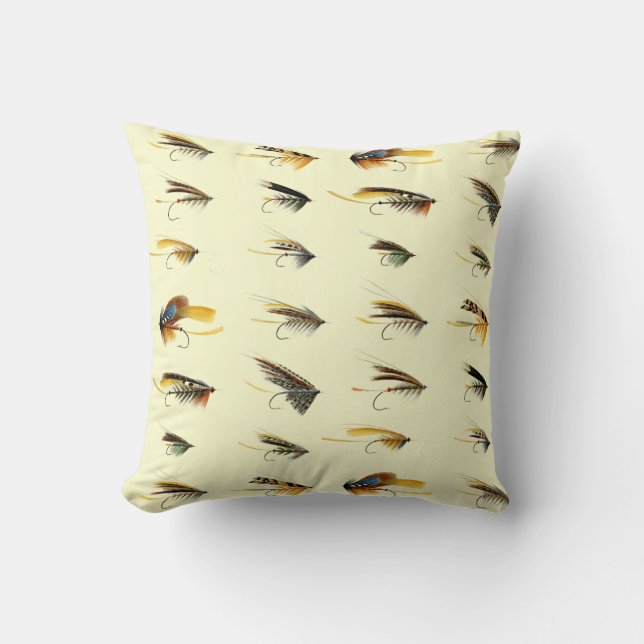 Vintage Fishing Lures Pattern Cushion (Front)