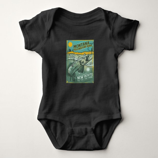 VINTAGE FISHING MONTANA BABY BODYSUIT (Front)