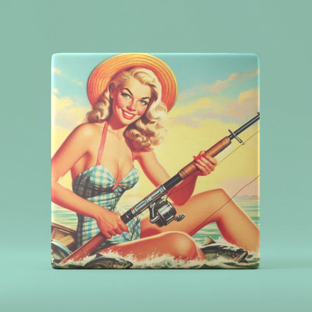 Vintage Fishing Pin-up Tile (Creator Uploaded)