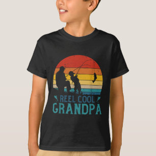 Vintage Fishing Reel Cool Grandpa Fisherman Father T-Shirt