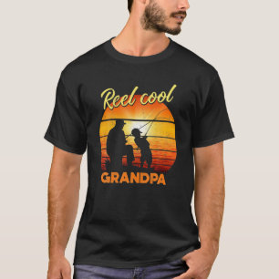 Vintage Fishing Reel Cool Grandpa Gift Fathers Day T-Shirt