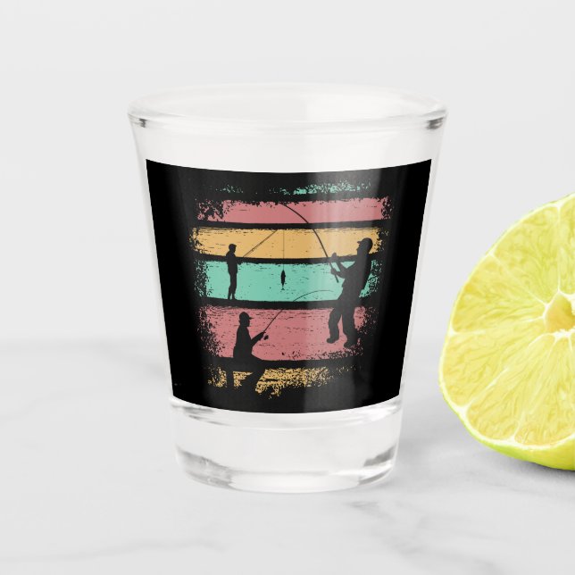 Vintage Fishing Shot Glass (Front)