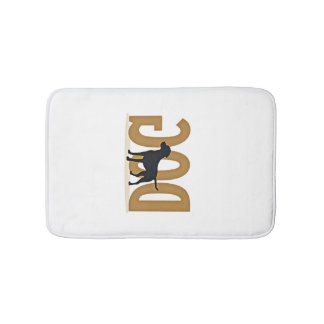 Vintage Fitness Lifestyle Husky Workout Dog Cartoo Bath Mat