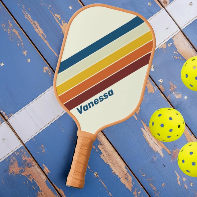 Vintage five Striped with Name Pickleball Paddle (Creator Uploaded)