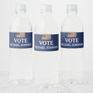Vintage Flag Election Political Campaign Water Bottle Label