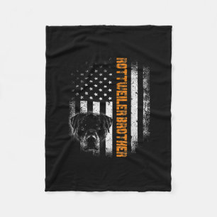 Vintage Flag funny Dog Rottweiler Brother Best Fleece Blanket