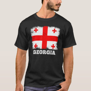 Vintage Flag Georgia Country Retro Flag Georgian T-Shirt