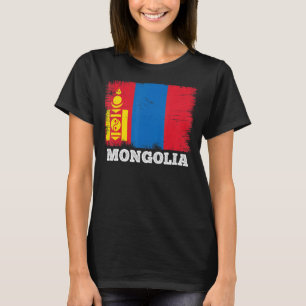 Vintage Flag Mongolia Country Retro Flag Mongolian T-Shirt