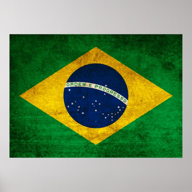 Vintage Flag of Brazil Poster (Front)