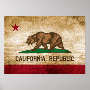 Vintage Flag of California Poster