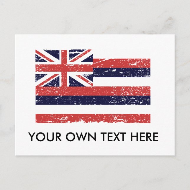 VINTAGE FLAG OF HAWAII POSTCARD (Front)