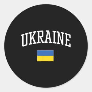 Vintage Flag Of Ukraine Love Your Country  Classic Round Sticker
