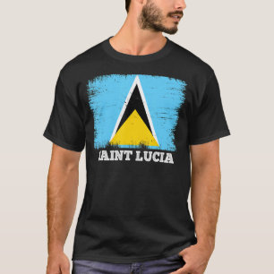 Vintage Flag Saint Lucia Country Retro Flag Saint T-Shirt