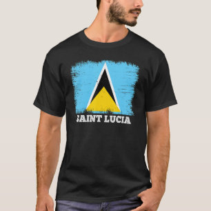 Vintage Flag Saint Lucia Country Retro Flag Saint  T-Shirt