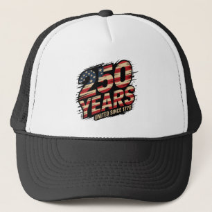 Vintage Flag Text 250 Years United since 1776 Hat