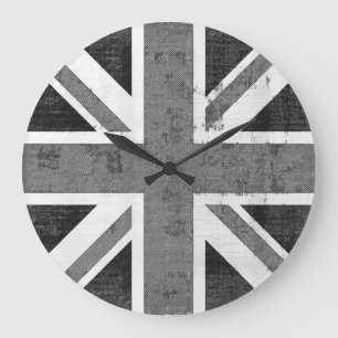 Vintage Flag United Kingdom 3 Large Clock