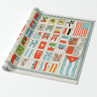 Vintage Flags Of All Nations Educational Poster