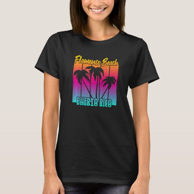 Vintage Flamenco Beach   T-Shirt (Front)