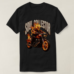 Vintage flaming motorcycle soul collector biker T-Shirt