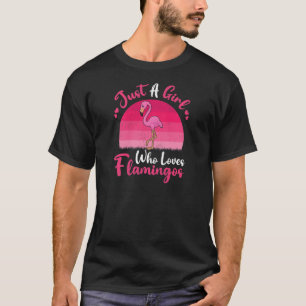 Vintage Flamingo Bird Just A Girl Who Loves Flami T-Shirt