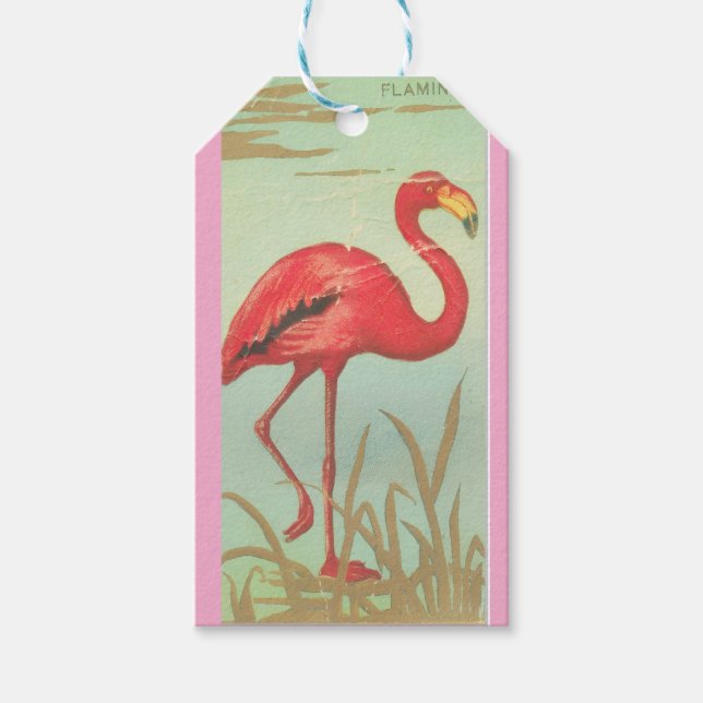 Vintage Flamingo Gift Tags (Front)