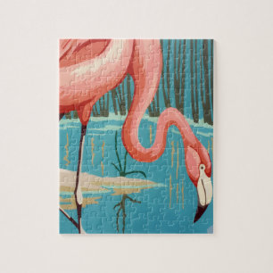 Vintage Flamingo Jigsaw Puzzle
