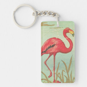 Vintage Flamingo Key Ring