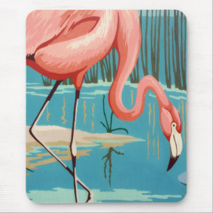 Vintage Flamingo Mouse Pad