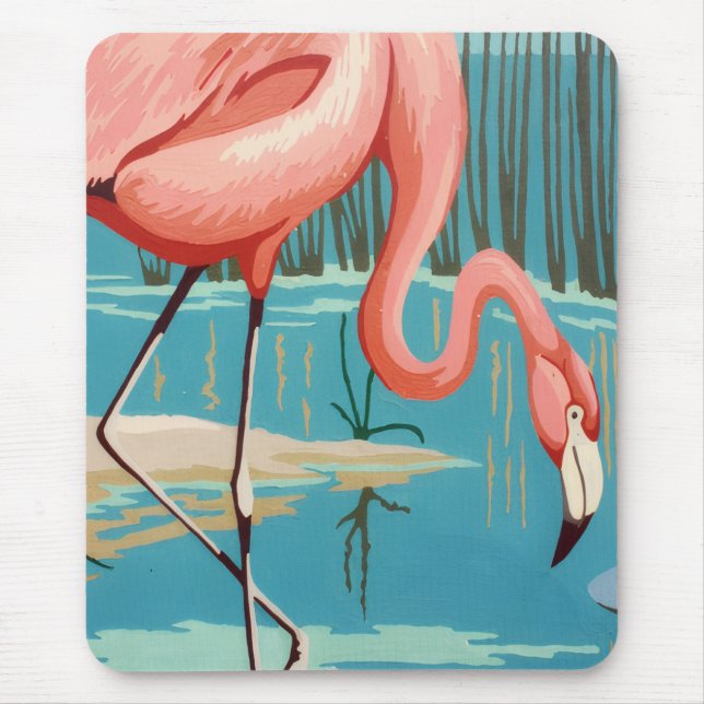 Vintage Flamingo Mouse Pad (Front)