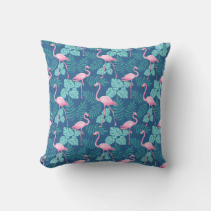 Vintage Flamingo Navy Blue Cushion