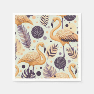 Vintage Flamingo Seamless Napkin