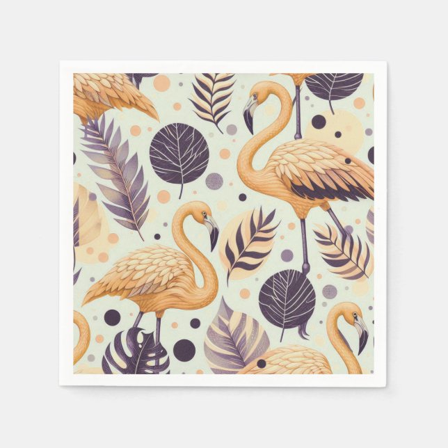 Vintage Flamingo Seamless Napkin (Front)
