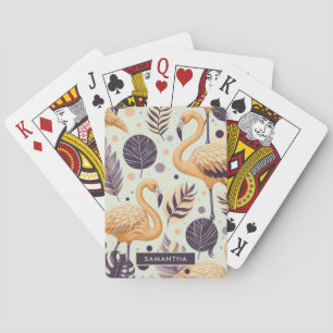 Vintage Flamingo Seamless Playing Cards