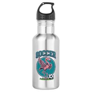Vintage Flamingo Soccer Player Graphic Shirt_1 532 Ml Water Bottle