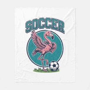 Vintage Flamingo Soccer Player Graphic Shirt_1 Fleece Blanket