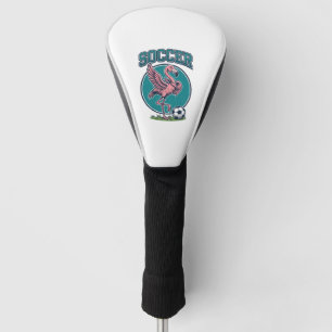 Vintage Flamingo Soccer Player Graphic Shirt_1 Golf Head Cover