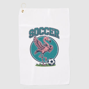 Vintage Flamingo Soccer Player Graphic Shirt_1 Golf Towel