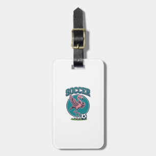 Vintage Flamingo Soccer Player Graphic Shirt_1 Luggage Tag