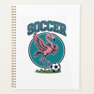 Vintage Flamingo Soccer Player Graphic Shirt_1 Planner