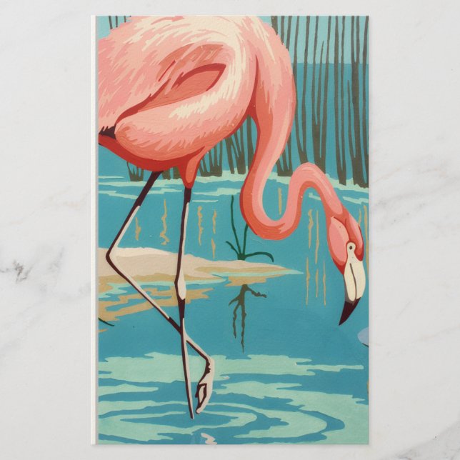 Vintage Flamingo Stationery (Front)